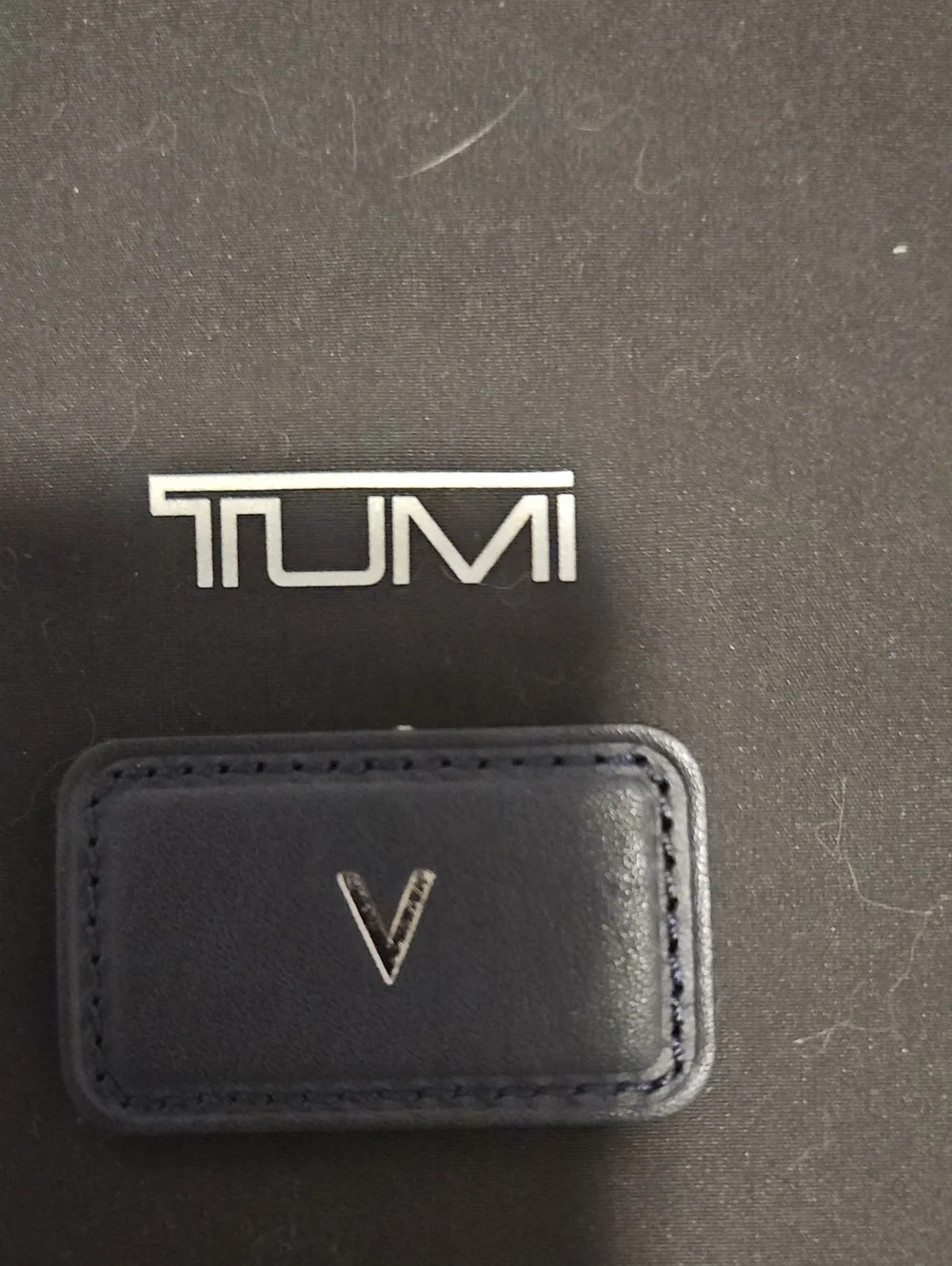 TUMI Navy Patch with Monogram V